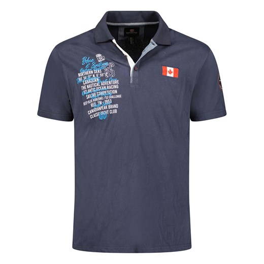 T-shirt męski Canadian Peak z napisami z krótkim rękawem szary w stylu młodzieżowym 