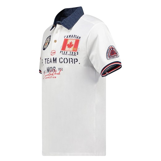 T-shirt męski Canadian Peak biały z krótkim rękawem 