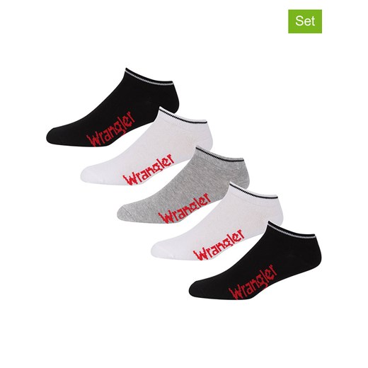Wrangler Skarpety (5 par) &quot;Tennent&quot; w kolorze czarno-jasnoszaro-białym ze sklepu Limango Polska w kategorii Skarpetki męskie - zdjęcie 170785965