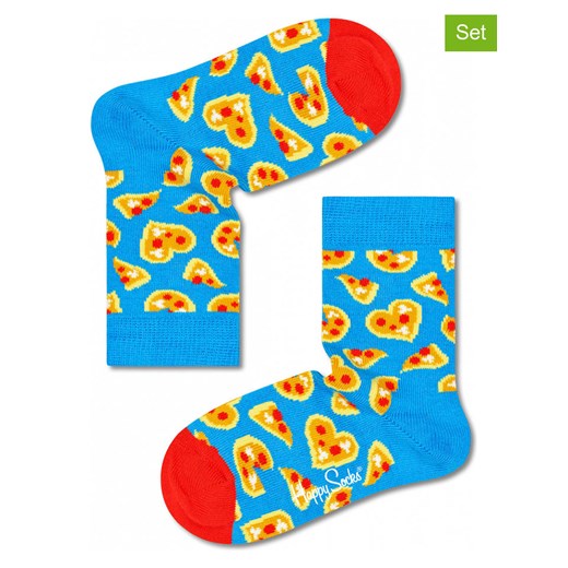 Happy Socks Skarpety (2 pary) &quot;Pizza Love&quot; w kolorze błękitnym ze Happy Socks 24-26 Limango Polska okazja