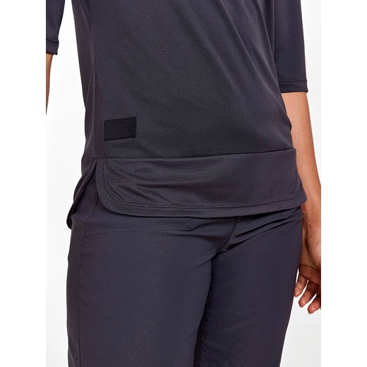 Bluzka damska Craft czarna z krótkimi rękawami z okrągłym dekoltem w sportowym stylu 