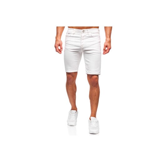 Białe krótkie spodenki jeansowe męskie Denley 0341 33/L wyprzedaż Denley