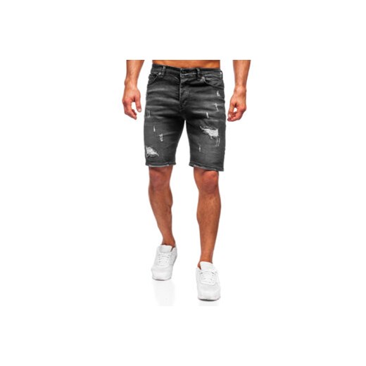 Czarne krótkie spodenki jeansowe męskie Denley 0389 38/2XL wyprzedaż Denley