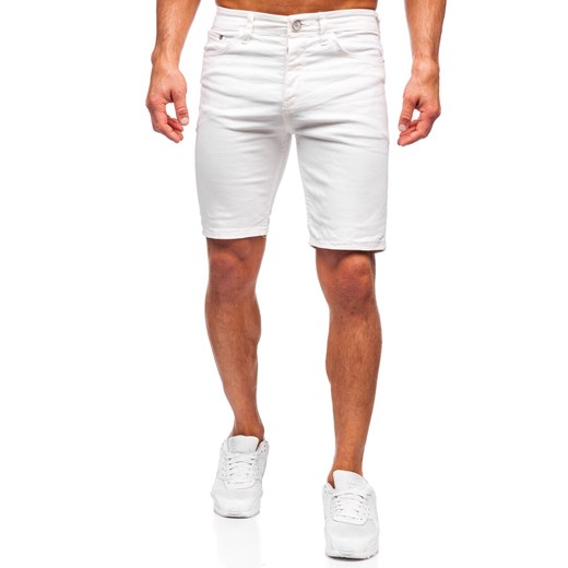 Białe krótkie spodenki jeansowe męskie Denley 0341 34/L Denley okazyjna cena