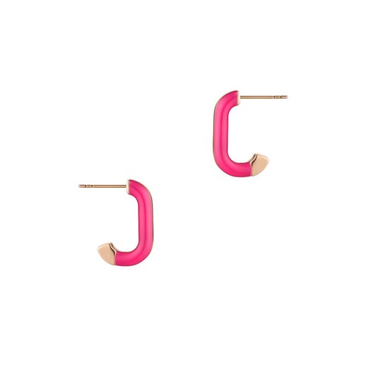 Kolczyki w kształcie elipsy z różową emalią Holiday Kolczyki  Picky Pica