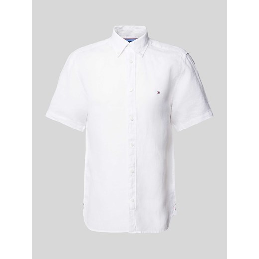 Koszula lniana o kroju regular fit z kołnierzykiem typu button down ze sklepu Peek&Cloppenburg  w kategorii Koszule męskie - zdjęcie 170796528