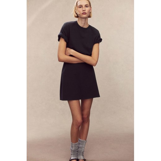 H & M - Sukienka T-shirtowa z watowanymi ramionami - Szary ze sklepu H&M w kategorii Sukienki - zdjęcie 170797197