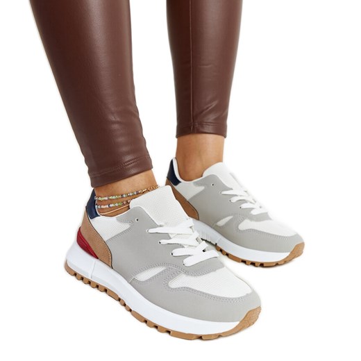Wielokolorowe sneakersy na platformie Sultisz szare ze sklepu ButyModne.pl w kategorii Buty sportowe damskie - zdjęcie 170797838