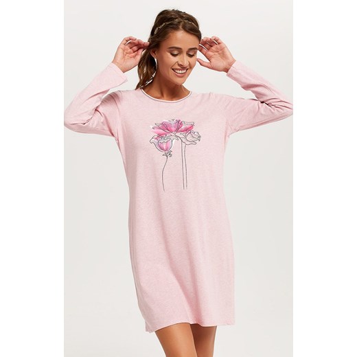 Hoja koszula nocna z długim rękawem, Kolor różowy-melanż, Rozmiar S, Italian Fashion ze sklepu Primodo w kategorii Koszule nocne - zdjęcie 170800139
