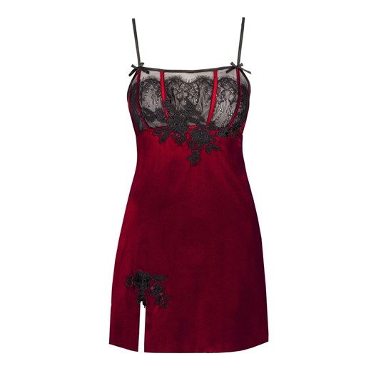 Satynowa koszulka nocna damska i stringi Jusona, Kolor bordowy, Rozmiar S/M, LivCo Corsetti Fashion ze sklepu Primodo w kategorii Koszule nocne - zdjęcie 170800669