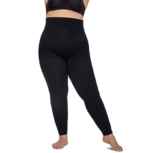 Czarne legginsy damskiez efektem push-up plus size Smoothwear, Kolor czarny (onyx), Rozmiar 6/7, Mona Queen Size ze sklepu Primodo w kategorii Spodnie damskie - zdjęcie 170801137