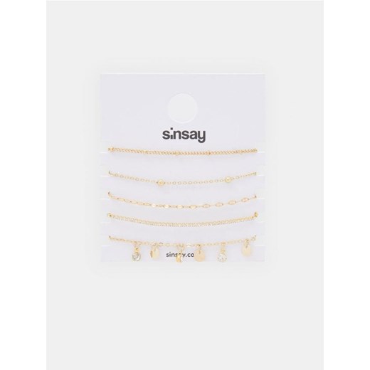 Sinsay - Bransoletki 5 pack - złoty ze sklepu Sinsay w kategorii Bransoletki - zdjęcie 170807267