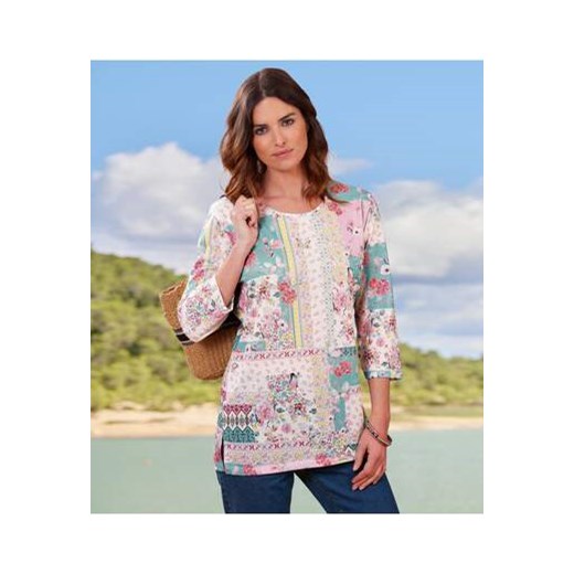 Patchworkowa, kwiatowa tunika ze sklepu Atlas For Men w kategorii Bluzki damskie - zdjęcie 170807508