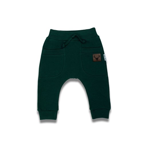 Bawełniane zielone spodnie niemowlęce chłopięce ze sklepu 5.10.15 w kategorii Spodnie i półśpiochy - zdjęcie 170807979