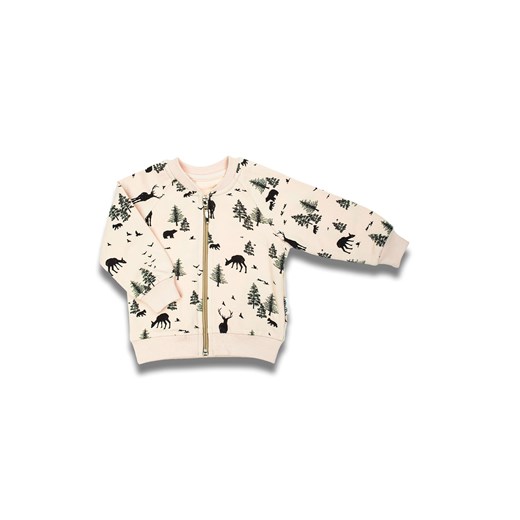 Bawełniana beżowa bluza chłopięca z motywem leśnym ze sklepu 5.10.15 w kategorii Bluzy chłopięce - zdjęcie 170807996