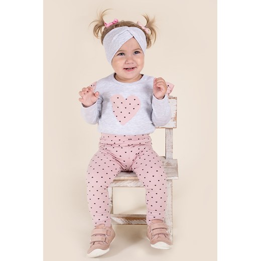 Niemowlęce dziewczęce legginsy różowe w serduszka ze sklepu 5.10.15 w kategorii Legginsy niemowlęce - zdjęcie 170808019