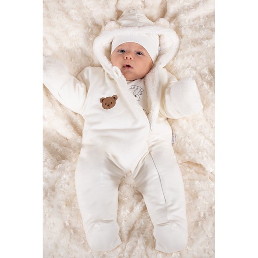 Bawełniany kremowy pajac niemowlęcy z luną ze sklepu 5.10.15 w kategorii Pajacyki - zdjęcie 170808036