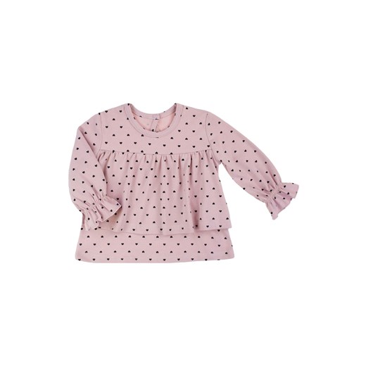 Bawełniana bluzka dziewczęca różowa w serduszka ze sklepu 5.10.15 w kategorii Bluzki dziewczęce - zdjęcie 170808075