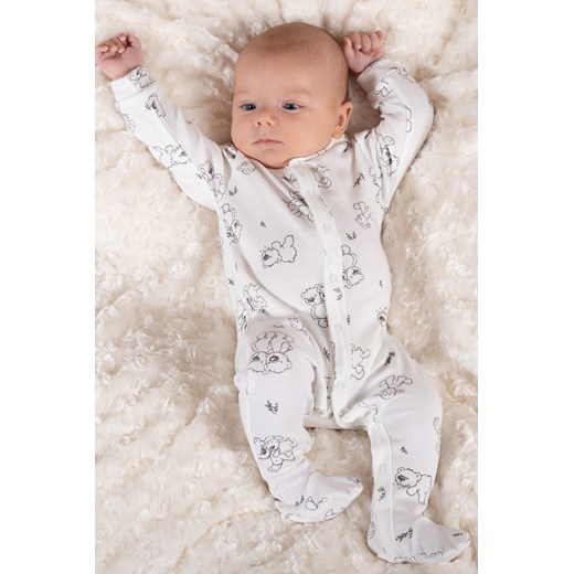 Bawełniany kremowy pajac niemowlęcy w misie ze sklepu 5.10.15 w kategorii Pajacyki - zdjęcie 170808118