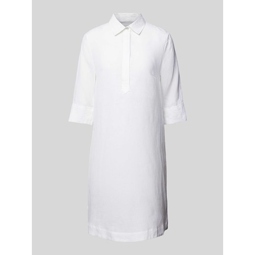 Sukienka koszulowa o długości do kolan z lnu w jednolitym kolorze ze sklepu Peek&Cloppenburg  w kategorii Sukienki - zdjęcie 170808897