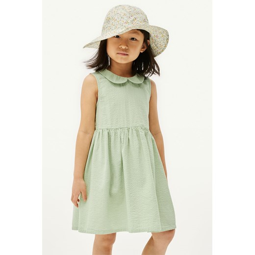 H & M - Bawełniana sukienka - Zielony H & M 110 (4-5Y) H&M