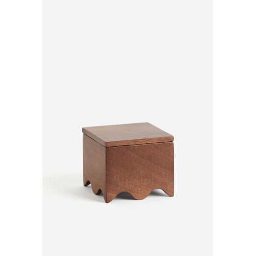 H & M - Drewniany pojemnik z pokrywką - Brązowy ze sklepu H&M w kategorii Pudełka i pojemniki - zdjęcie 170811547