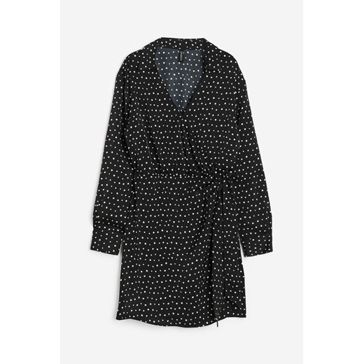 H & M - Kopertowa szmizjerka z satyny - Czarny ze sklepu H&M w kategorii Sukienki - zdjęcie 170811588