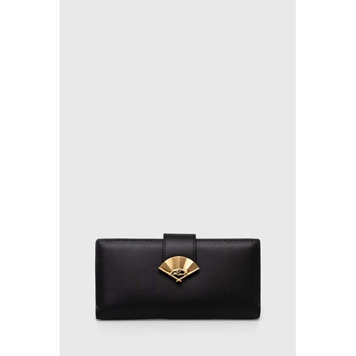 Karl Lagerfeld portfel skórzany damski kolor czarny ze sklepu ANSWEAR.com w kategorii Portfele damskie - zdjęcie 170814117