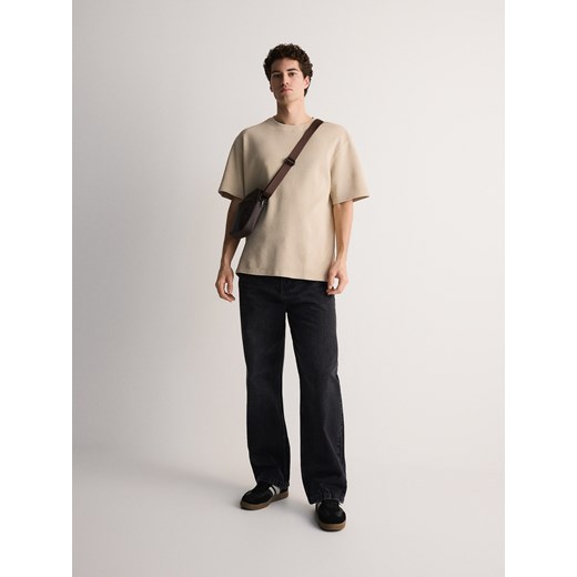 Reserved - T-shirt z efektem sprania - beżowy ze sklepu Reserved w kategorii T-shirty męskie - zdjęcie 170821105