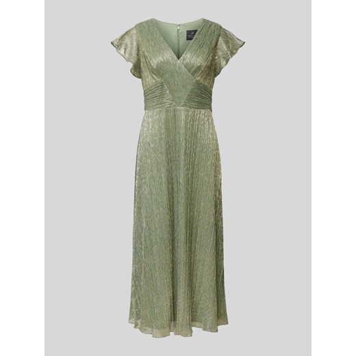 Sukienka zielona Adrianna Papell z krótkimi rękawami elegancka midi 