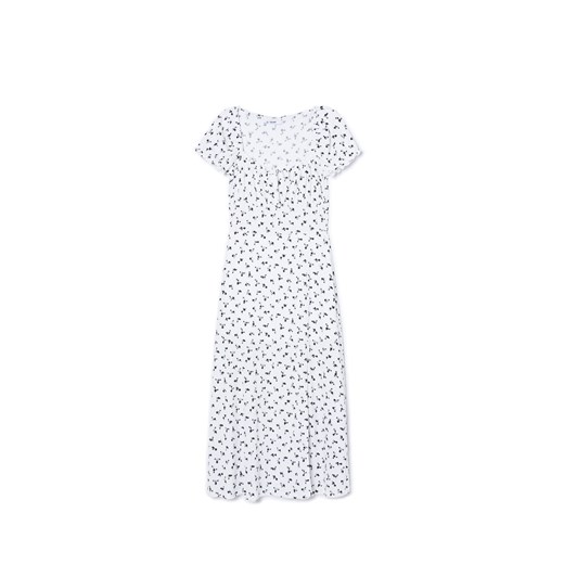Cropp - Czarno-biała sukienka midi - biały ze sklepu Cropp w kategorii Sukienki - zdjęcie 170823248