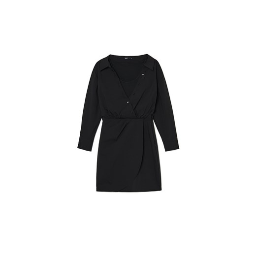 Cropp - Czarna sukienka mini - czarny ze sklepu Cropp w kategorii Sukienki - zdjęcie 170823275