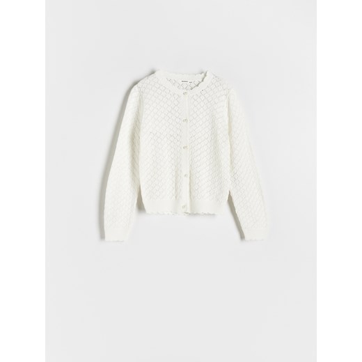 Reserved - Kardigan z ozdobnymi guzikami - złamana biel ze sklepu Reserved w kategorii Swetry dziewczęce - zdjęcie 170823659