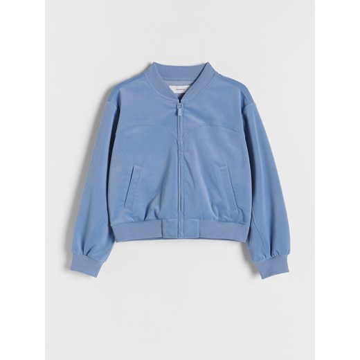Reserved - Bluza bomber - jasnoniebieski ze sklepu Reserved w kategorii Bluzy dziewczęce - zdjęcie 170823665