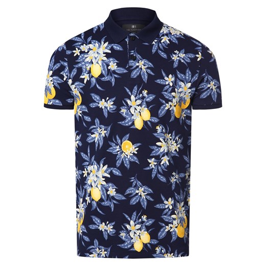 Nils Sundström Męska koszulka polo Mężczyźni Bawełna niebieski wzorzysty ze sklepu vangraaf w kategorii T-shirty męskie - zdjęcie 170823936
