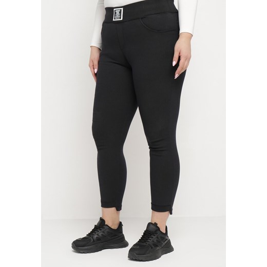 Czarne Spodnie Skinny z Kieszeniami Afrina ze sklepu Born2be Odzież w kategorii Spodnie damskie - zdjęcie 170825856