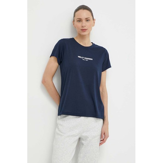 Helly Hansen t-shirt damski kolor granatowy ze sklepu ANSWEAR.com w kategorii Bluzki damskie - zdjęcie 170830016