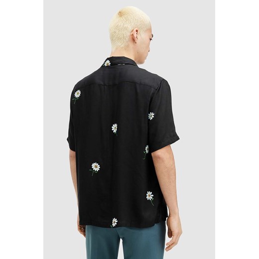AllSaints koszula DAISICAL SS SHIRT męska kolor czarny relaxed MS548Z XL ANSWEAR.com