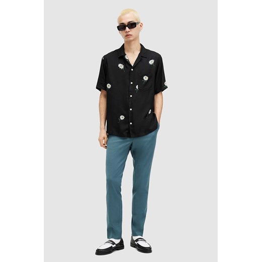 AllSaints koszula DAISICAL SS SHIRT męska kolor czarny relaxed MS548Z L ANSWEAR.com