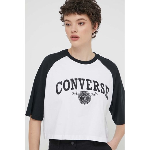 Converse t-shirt bawełniany damski kolor biały Converse XS ANSWEAR.com
