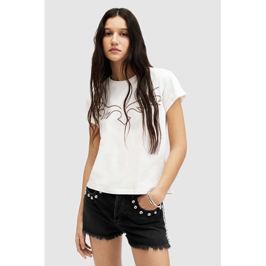 AllSaints t-shirt bawełniany RANDAL ANNA TEE damski kolor biały WM583Z ze sklepu ANSWEAR.com w kategorii Bluzki damskie - zdjęcie 170830535