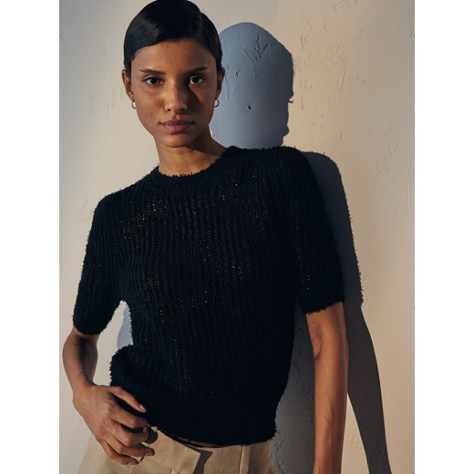 Reserved - Sweter o strukturalnym splocie - czarny ze sklepu Reserved w kategorii Swetry damskie - zdjęcie 170832586