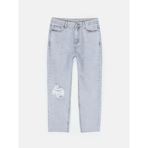 GATE Obcisłe jeansy z dziurą na kolanie 34 ze sklepu gateshop w kategorii Jeansy damskie - zdjęcie 170835055