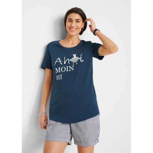 T-shirt bawełniany z marynarskim nadrukiem ze sklepu bonprix w kategorii Bluzki damskie - zdjęcie 170837535