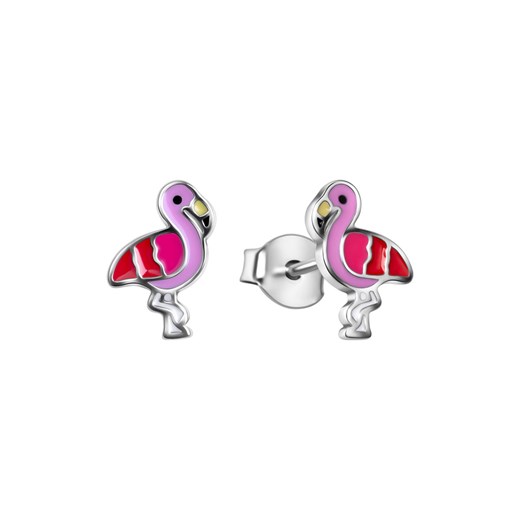 Kolczyki srebrne pokryte kolorową emalią - flamingi - Mini ze sklepu YES.pl w kategorii Kolczyki - zdjęcie 170838428
