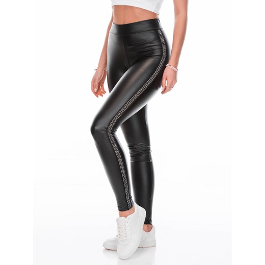 Spodnie damskie legginsy 248PLR - czarne ze sklepu Edoti w kategorii Spodnie damskie - zdjęcie 170838516