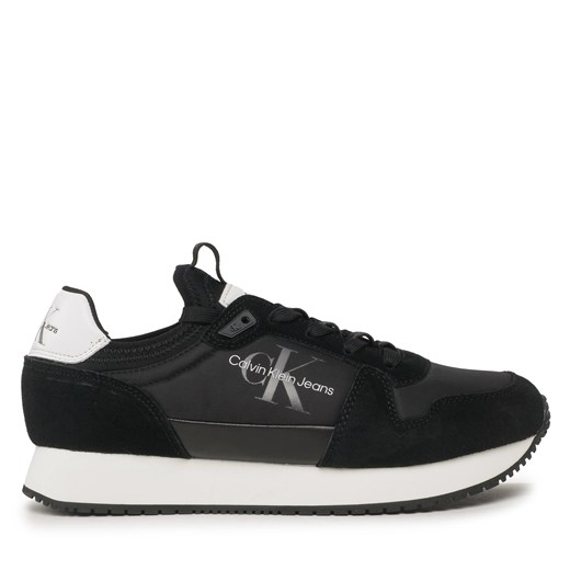 Sneakersy Calvin Klein Jeans Retro Runner Laceup Refl YM0YM00742 Czarny ze sklepu eobuwie.pl w kategorii Buty sportowe męskie - zdjęcie 170839826