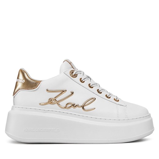 Sneakersy KARL LAGERFELD KL63510A White Lthr w/Gold 01G Karl Lagerfeld 40 eobuwie.pl