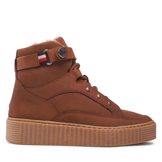 Sneakersy Tommy Hilfiger Warmlined Lace Up Boot FW0FW06798 Natural Cognac GTU Tommy Hilfiger 38 eobuwie.pl okazja
