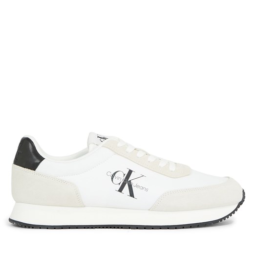 Sneakersy Calvin Klein Jeans Retro Runner Su-Ny Mono YM0YM00746 Biały ze sklepu eobuwie.pl w kategorii Buty sportowe męskie - zdjęcie 170840435
